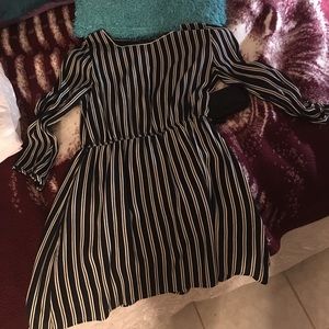 Striped navy blue dress